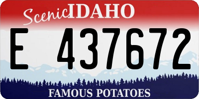 ID license plate E437672
