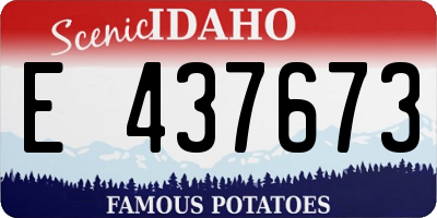 ID license plate E437673