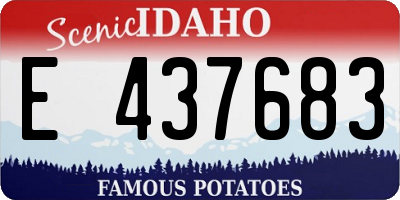 ID license plate E437683