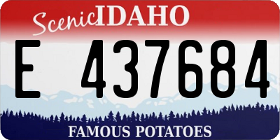 ID license plate E437684