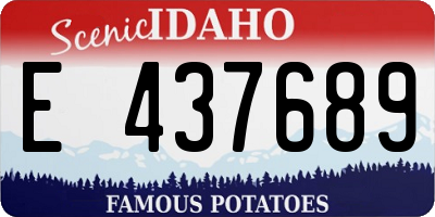 ID license plate E437689