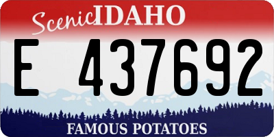 ID license plate E437692