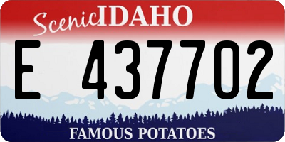 ID license plate E437702