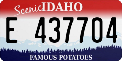 ID license plate E437704