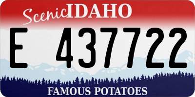 ID license plate E437722