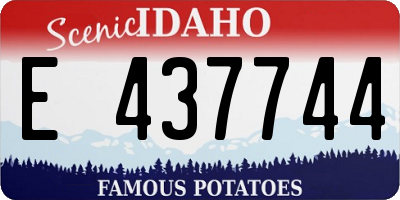 ID license plate E437744