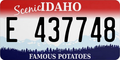 ID license plate E437748
