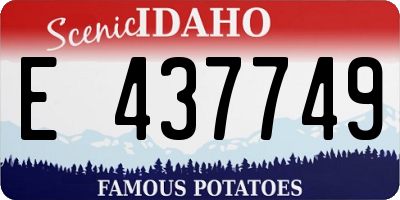 ID license plate E437749