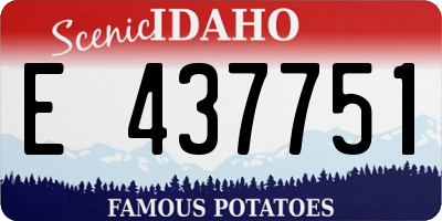 ID license plate E437751