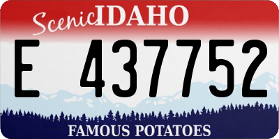 ID license plate E437752