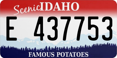 ID license plate E437753