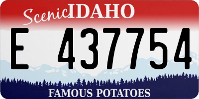 ID license plate E437754