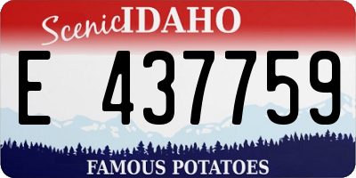 ID license plate E437759