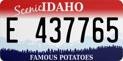 ID license plate E437765
