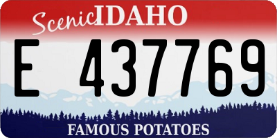ID license plate E437769