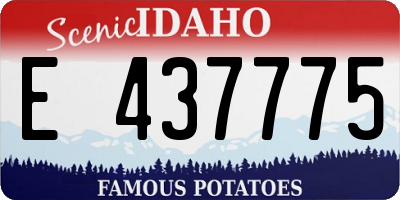 ID license plate E437775