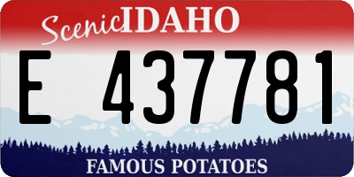ID license plate E437781
