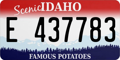 ID license plate E437783