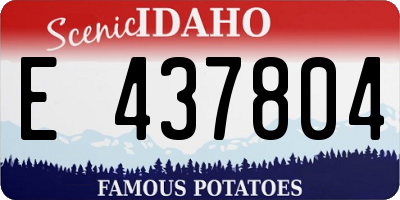 ID license plate E437804