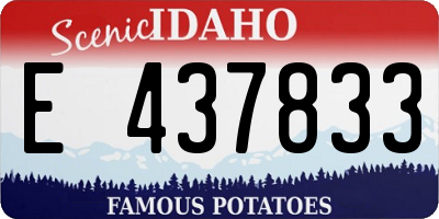 ID license plate E437833