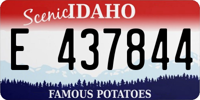 ID license plate E437844