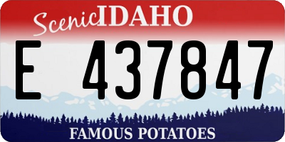 ID license plate E437847