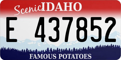 ID license plate E437852