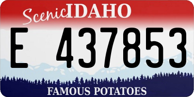 ID license plate E437853