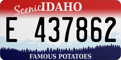 ID license plate E437862