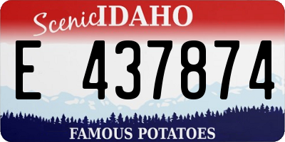 ID license plate E437874