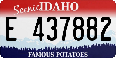 ID license plate E437882