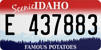 ID license plate E437883
