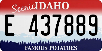 ID license plate E437889