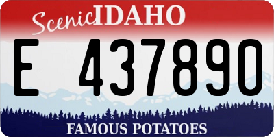 ID license plate E437890