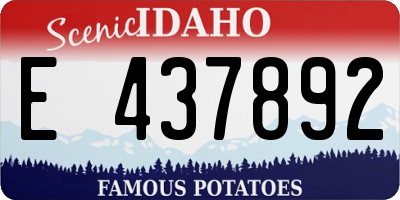 ID license plate E437892
