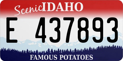 ID license plate E437893
