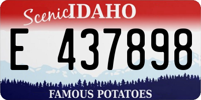 ID license plate E437898