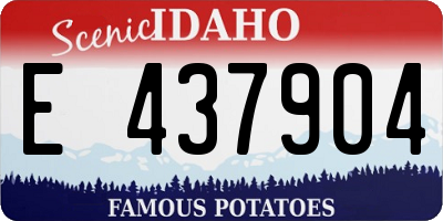 ID license plate E437904