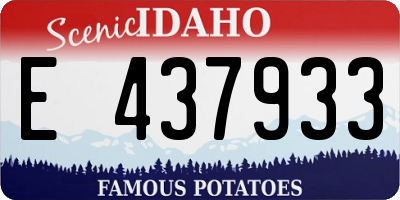 ID license plate E437933