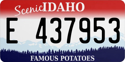 ID license plate E437953