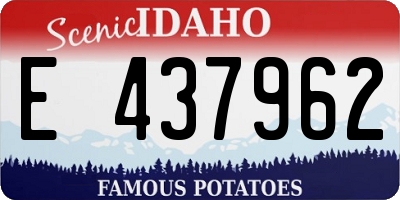 ID license plate E437962
