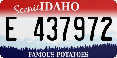 ID license plate E437972
