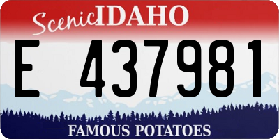 ID license plate E437981