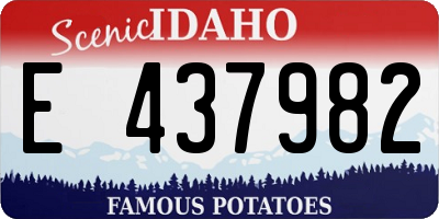 ID license plate E437982