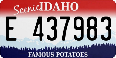 ID license plate E437983