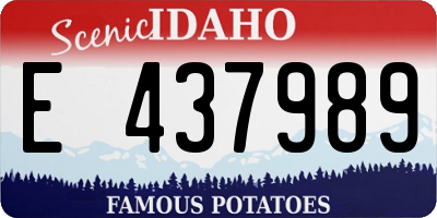 ID license plate E437989