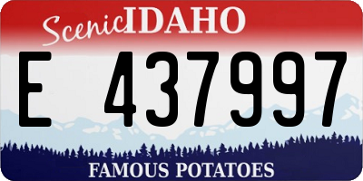 ID license plate E437997
