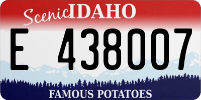 ID license plate E438007