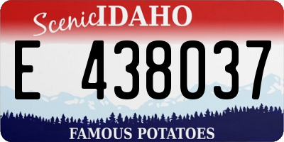 ID license plate E438037