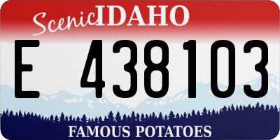 ID license plate E438103